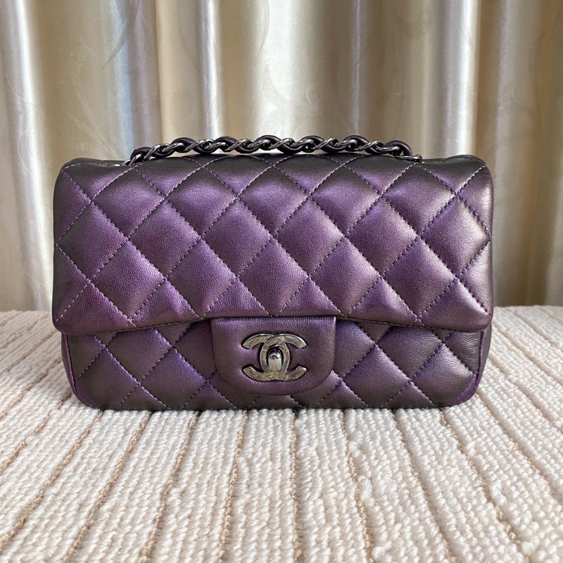Rare‼️ Chanel Classic Mini 8 (Seasonal) Iridescent Purple Holo24