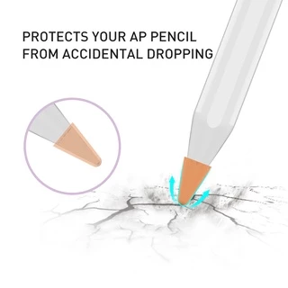 Ahastyle 8 Pack ฝาครอบหัวปากกาซิลิโคน Silicone Nib Cover Writing Protection Cap for Ap Pencil Gen1&2