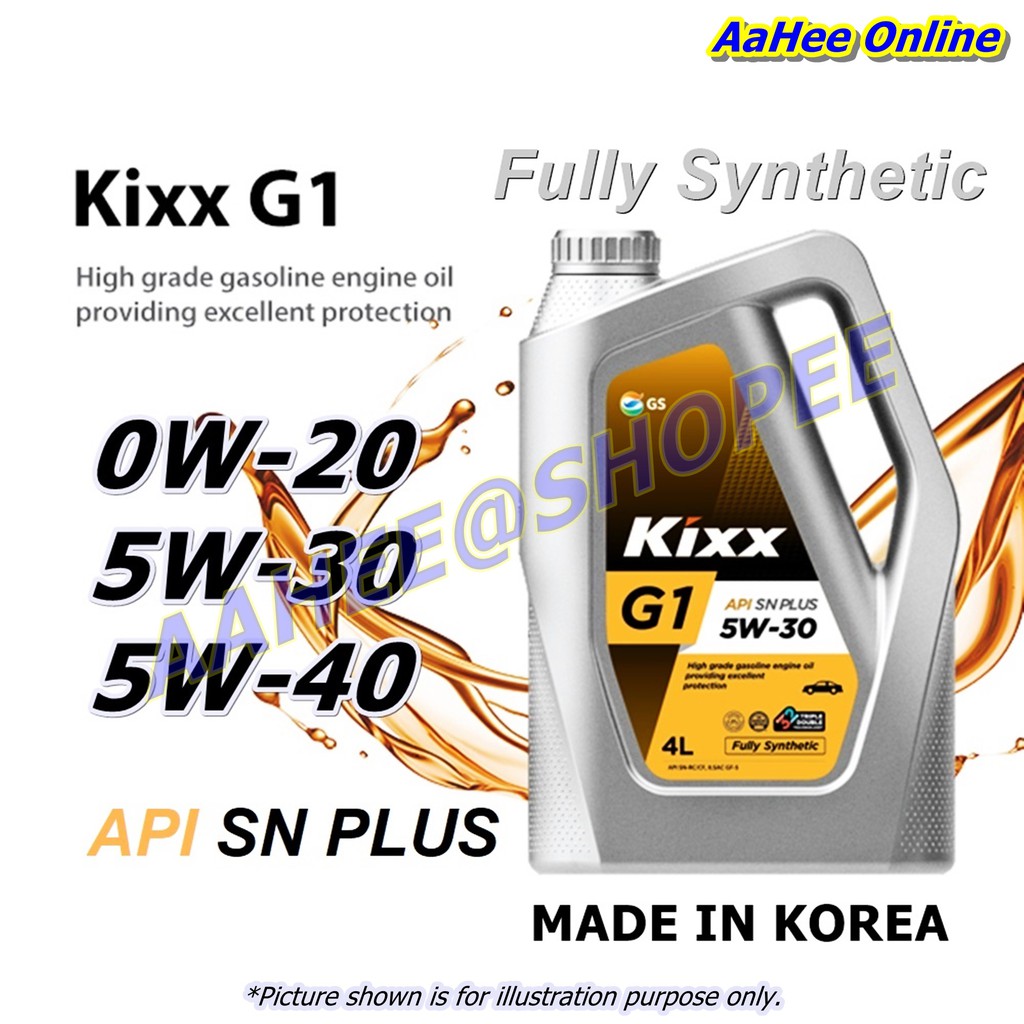 Kixx G1 0W-20 5W-30 5W-40 น้ํามันเครื่องสังเคราะห์แท้ KOREA GS Caltex - Perodua Proton Honda Nissan 