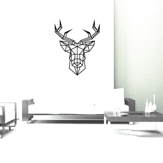 TOPFIRE  Morden Geometric Deer Head Vinyl Wall Sticker DIY Animal Art Decal Home Decor