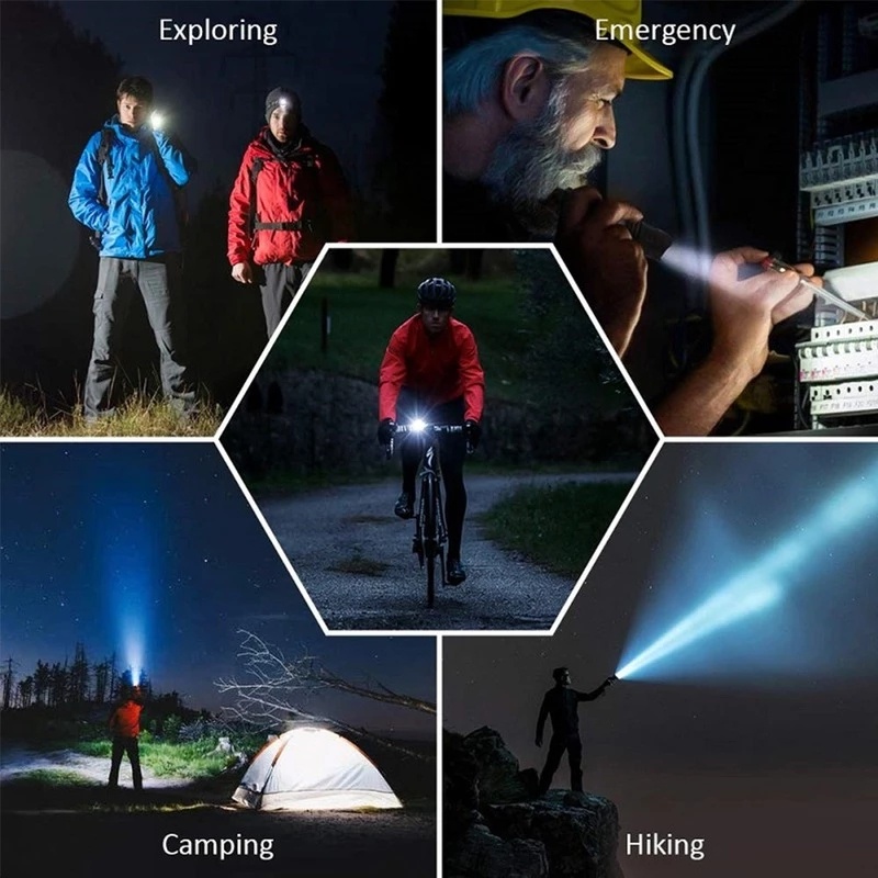 ไฟฉาย Led ขนาดเล็ก ที่แข็งแกร่ง / ไฟฉายกันน้ํา แบบชาร์จ USB สําหรับตั้งแคมป์กลางแจ้ง ตกปลา เดินป่า ราคา ถูกที่สุด ดีลบีเคเค แกลเลอรีภาพที่ 5
