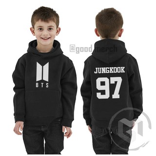 เสื้อกันหนาว มีฮู้ด ลายศิลปินเกาหลี Bts JUNGKOOK สําหรับเด็ก