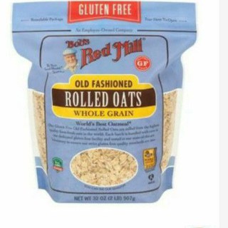 ✨นาทีทอง✨ Bobs Red Mill  Gluten Free Rolled Oats Whole Grain 32 oz คุณภาพระดับพรีเมี่ยม