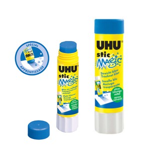 UHU Magic Blue Glue Stick ยู้ฮู กาวแท่ง เนื้อกาวสีน้ำเงิน ทำให้ไม่ทาซ้ำ จำนวน 1 ชิ้น