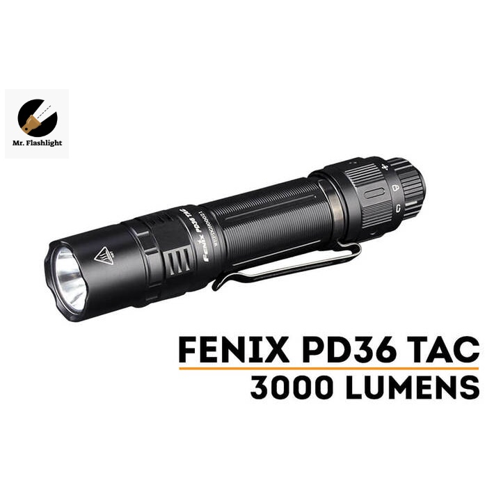 ไฟฉาย Fenix PD36 TAC ไฟฉาย Tactical 3000 lumens ควบคุมฟังชั่นความ/สว่างด้วยสวิตซ์โรตารี่ (ประกันศูนย์ไทย/ออกใบกำกับภาษี)