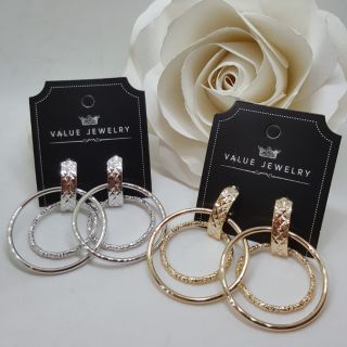 ER6016 Value Jewelry ต่างหูแฟชั่นประดับเพชร CZ