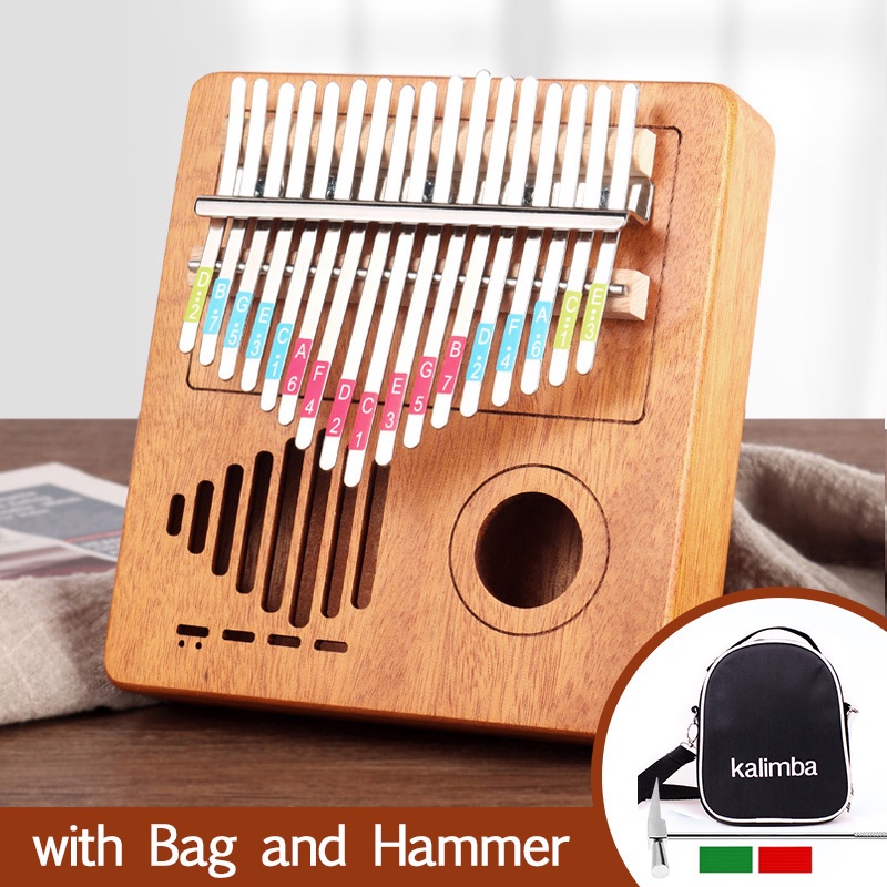 Kalimba 17 Key Thumb Piano Solid Wood Single Board Mahogany Keyboard ...