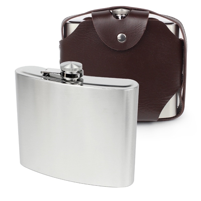 Telecorsa ขวดใส่เครื่องดื่มพกพา สแตนเลส ขนาดใหญ่ Stainless Steel Hip Flask รุ่น Guarai-Stainless-ste