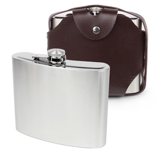 Telecorsa ขวดใส่เครื่องดื่มพกพา สแตนเลส ขนาดใหญ่ Stainless Steel Hip Flask รุ่น Guarai-Stainless-steel-hip-Flask-00B-K2