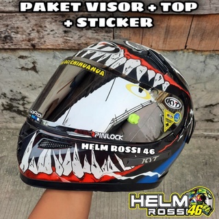 Visor KYT RC7 R10 K2R กระจกแบนสุดเท่ + สติกเกอร์ด้านบน + กระจก + โพสต์อิริเดียมสีเงินฉีกออก