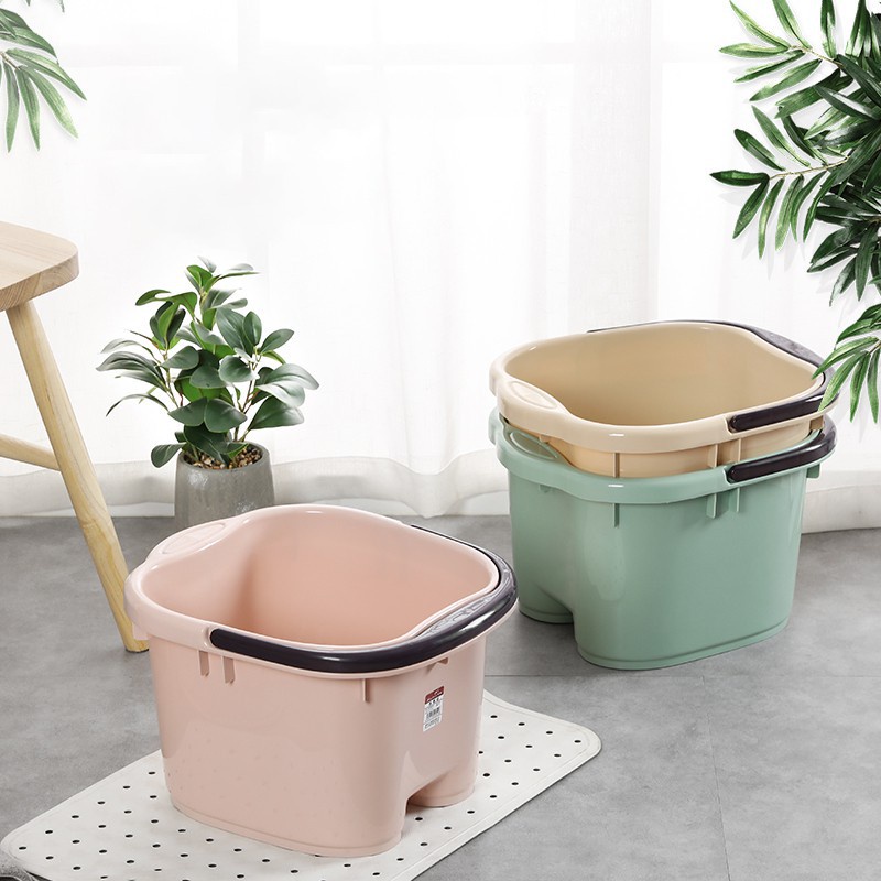 Mi Fan Preferred [ยิงจริง]#泡脚盆泡脚桶家用脚盆塑料按摩洗脚神器过小腿养生桶足浴桶洗脚桶泡脚工具养生工具