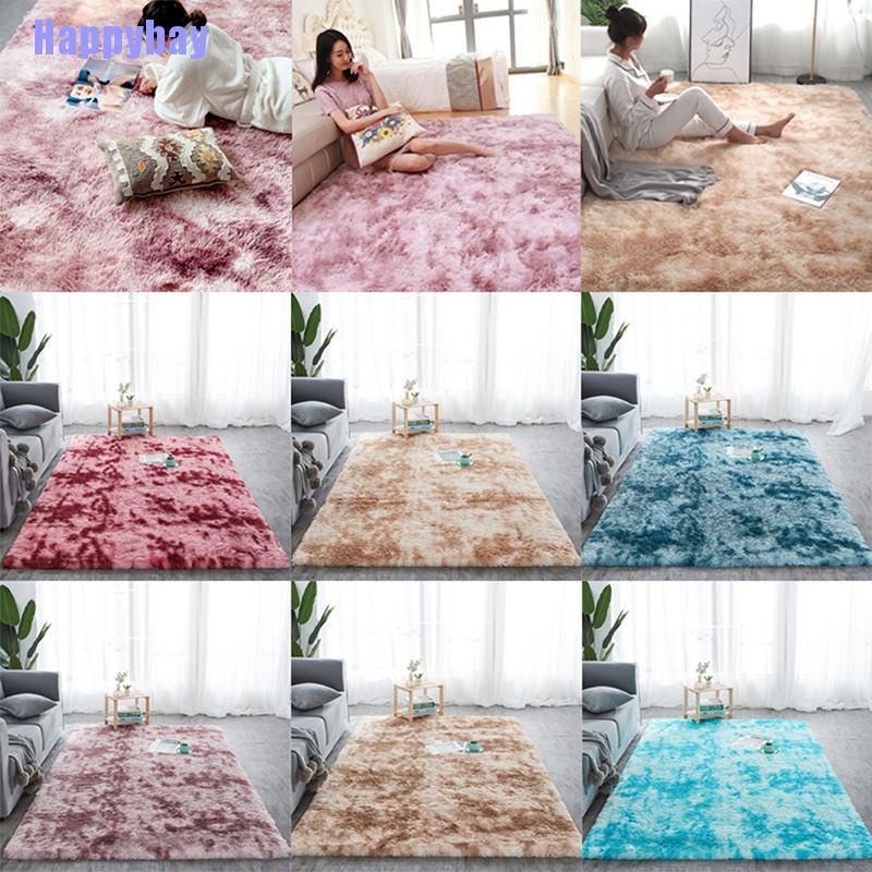 (Happybay) พรมปูพื้น ผ้ากํามะหยี่นุ่ม พิมพ์ลายมัดย้อม สําหรับใช้ในการปูพื้น