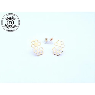 make_n_happen ต่างหู Bee hive earring รหัส 093