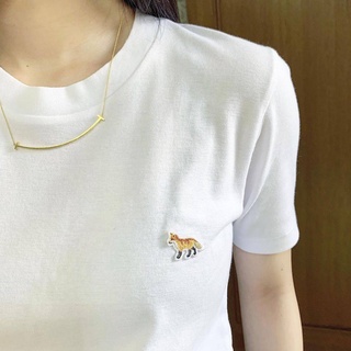 mk fox เสื้อยืดผ้าฝ้ายปักลายสุนัขจิ้งจอก 2021