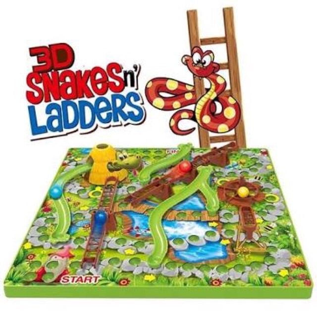 กล่องแบน 3D Shakes n Ladders เกมบันไดงู