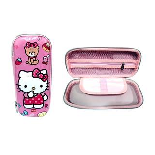 กระเป๋าดินสอ 3D รูปนูน ลาย Hello Kitty สีชมพู