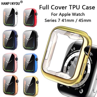 เคสนาฬิกาข้อมือซิลิโคน TPU แบบนิ่ม หลากสี สําหรับ Apple iWatch Watch Series 7 41 มม. 45 มม. 41 45 มม.