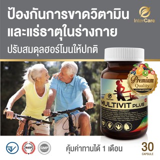 วิตามินรวมและแร่ธาตุ 19 ชนิด ช่วยฟื้นฟู บำรุงร่างกายจากความเหนื่อยล้า INTERCARE Multivit+ (30 แคปซูล)