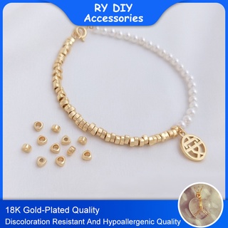 สเปเซอร์ลูกปัด ทรงสามเหลี่ยม ชุบทอง 14K ขนาดเล็ก แฮนด์เมด DIY อุปกรณ์เสริม สําหรับทําสร้อยข้อมือ