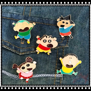 ★ เข็มกลัด ลายการ์ตูนชินจัง รุ่น 02 Nowara Shinnosuke &amp; His Friends ★ เข็มกลัดแฟชั่น Doodle Enamel Pins สําหรับติดกระเป๋าเป้สะพายหลัง 1 ชิ้น