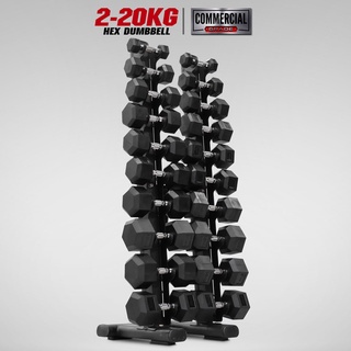 [ใส่โค้ด IRON1200S ลด 1200] ดัมเบล HEX 10 คู่ (2-20KG) ชั้นวางอย่างดี (Commercial)