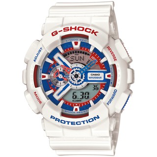 Casio G-Shock นาฬิกาข้อมือผู้ชายสาย เรซิ่นสีขาว รุ่น GA-110TR-7A (Red/White)