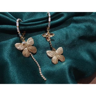 ต่างหูแฟชั่นสีทองระย้า ลายผีเสื้อ