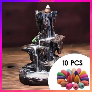 10Pcs Mixed Waterfall Incense Cones Natural Air Freshener Backflow Home