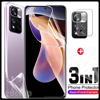 3 in 1 Hydrogel Film For Xiaomi Redmi Note 11 Pro Plus 5G Screen Protector TPU Cover Film