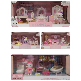 บ้านตุ๊กตากระต่าย sylvanian family  ชุดใหญ่ มี4เซ็ตให้เลือก งานดีมาก งานห้างราคาเป็นพัน