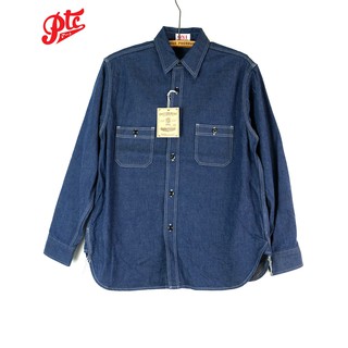 เสื้อเชิ้ต ONI DENIM ONI02105-IDG 10OZ GRAY WEFT THREAD DENIM WORK SHIRT