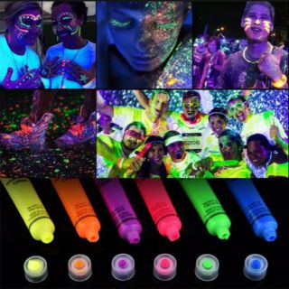 สีนีออน 10ml สะท้อนแสง สีเรืองแสง บอดี้เพ้นท์ Glow In The Dark Neon Fluorescent Makeup Face Body Art Paint DIY ส่ง2วัน