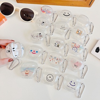 【พร้อมส่ง】เคสหูฟัง ลายหน้ายิ้ม พร้อมตะขอคาราบิเน่ สําหรับ Disney D10 F9 P1 D10S Q33 QS33 FX-915 FX-959A T2