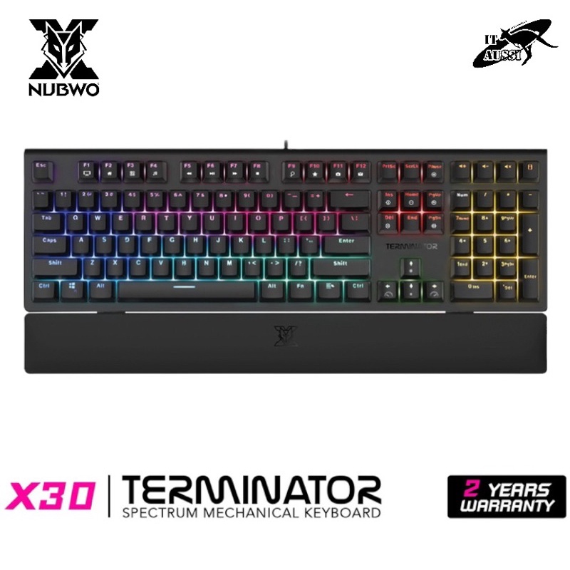 Nubwo X30  Terminator Black Edition RGB mechanical keyboard  ดีไซน์สวย ตั้งมาโครได้
