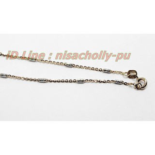 สร้อยคอทอง 18 k อิตาลี่ แท้ 100% White gold+Pink gokd