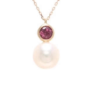 Necklace K10YG Garnet Pearl Women Direct from Japan Secondhand