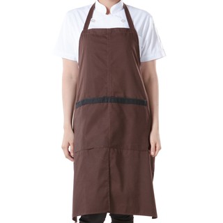 ผ้ากันเปื้อนเต็มตัวผ่าหน้า สีน้ำตาลแถบดำ Aero apron, full face Brown, black stripe