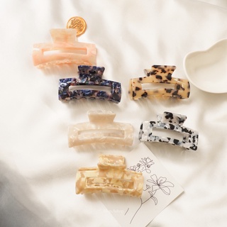 ◎☸กิ๊บที่หนีบผม รุ่น [ Rec Clip ] Korean Style Hair clip กิ๊ฟ กิ้บติดผม ลายหินอ่อน  [The Marble Collection] | Hop.Ashopเ