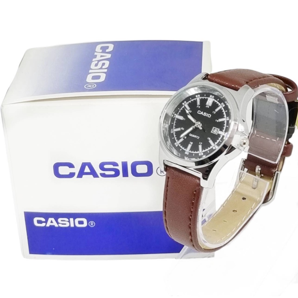 (พร้อมกล่อง) นาฬิกาข้อมือcasio สายหนัง สีน้ำตาลดำ วันที่ นาฬิกากันน้ำ นาฬิกาผู้ชาย นาฬิกาผู้หญฺิง ควอตซ์ชายหญิง RC631 - รูปที่ 4