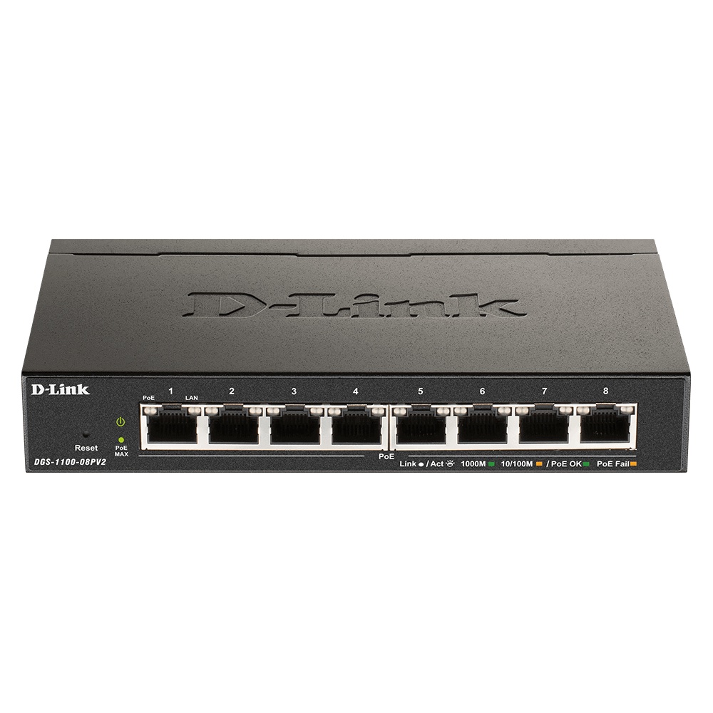 D-LINK (DGS-1100-08PV2) 8-Port Gigabit PoE Smart Managed Switch