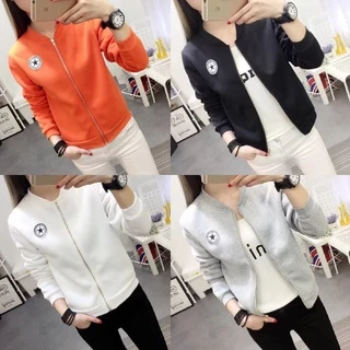 ยอดฮิต2024 เสื้อแจ็คเก็ตแขนยาวผ้ายิดมีซิป ZIPPERราคาถูก