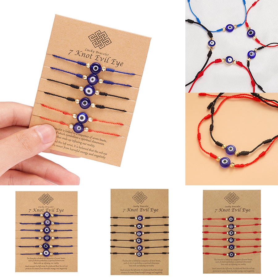 Blessed Evil Eye สร้อยข้อมือผู้หญิง Lucky Charm สายรัดข้อมือคู่ของขวัญวันเกิดกําไลข้อมือเครื่องประดับ