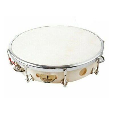 Lazer Wooden Shell Nylon Skin Tambourine แทมบูรินไม้ ฉิ่งเดี่ยว 8 นิ้ว