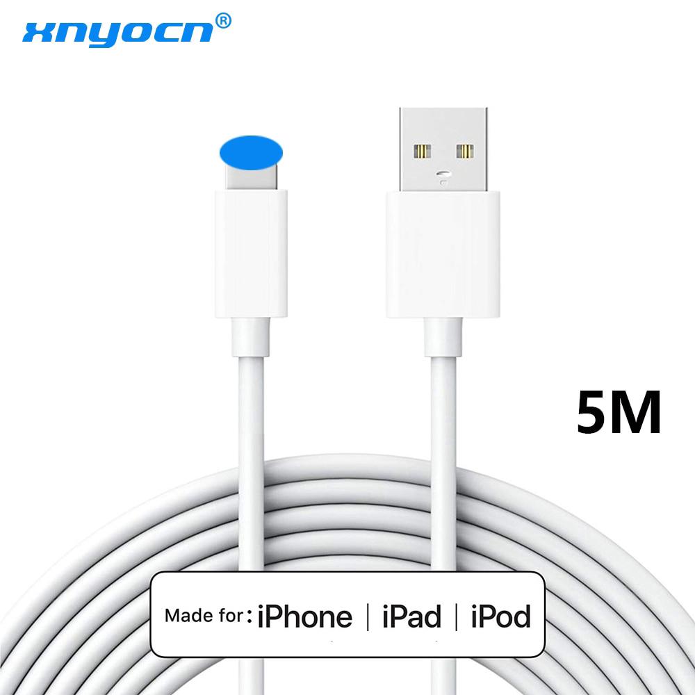 ใหม่ อะแดปเตอร์สายชาร์จ USB 8 Pin ยาว 5 เมตร สําหรับ iPhone x 8plus 7s 7plus XR iPad mini iPod