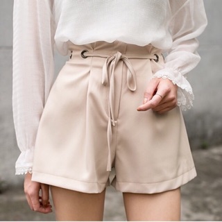 พร้อมส่ง Ribbon Pants กางเกงเอวสูงผูกโบว์