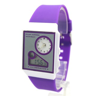 Zilin Watch นาฬิกาผู้หญิงและเด็ก สายยาง 2 ระบบ เข็มและDigital - Z0011 (Purple)