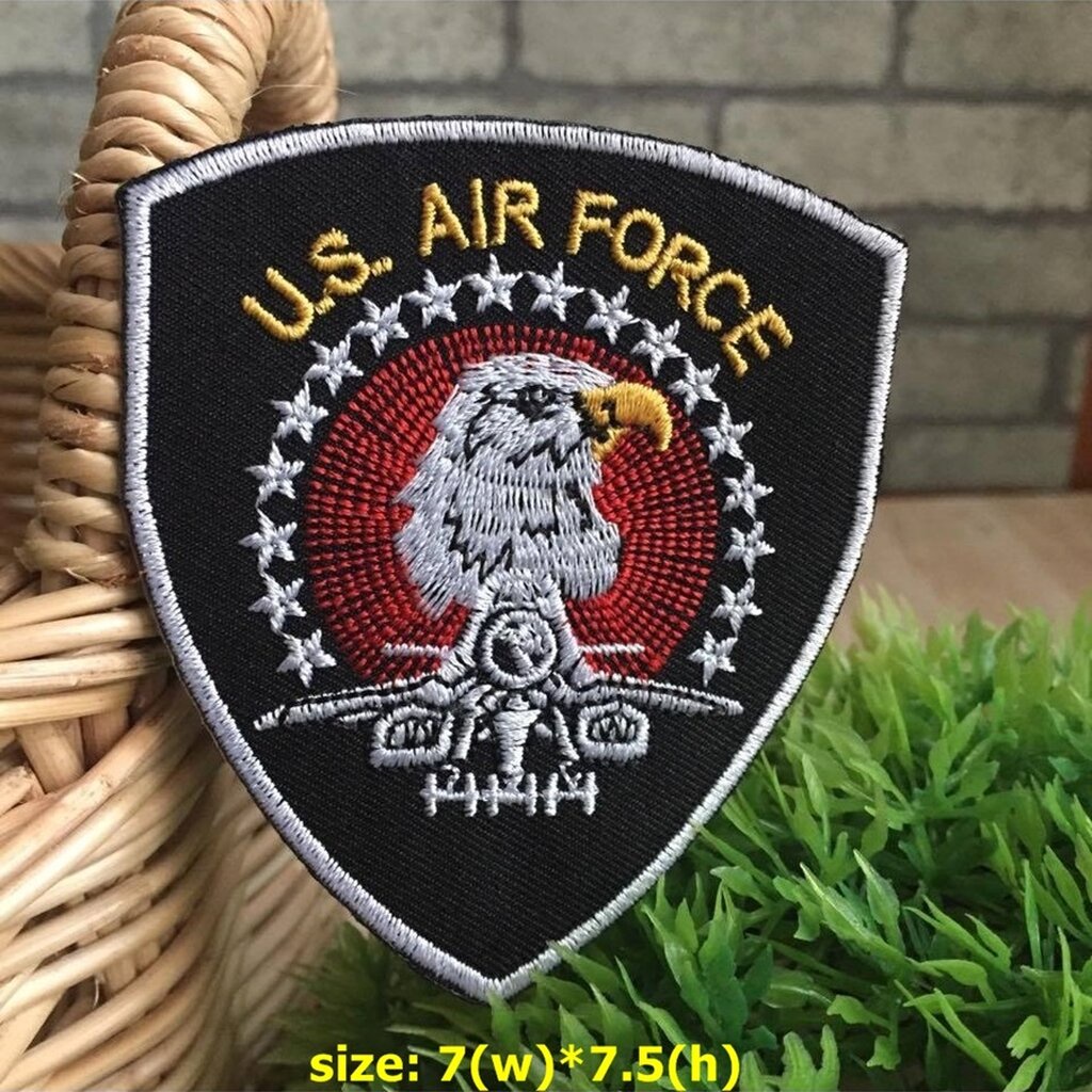 U.S. Air Force ตัวรีดติดเสื้อ อาร์มรีด อาร์มปัก ตกแต่งเสื้อผ้า หมวก กระเป๋า แจ๊คเก็ตยีนส์ Badge Embroidered Iron on P...