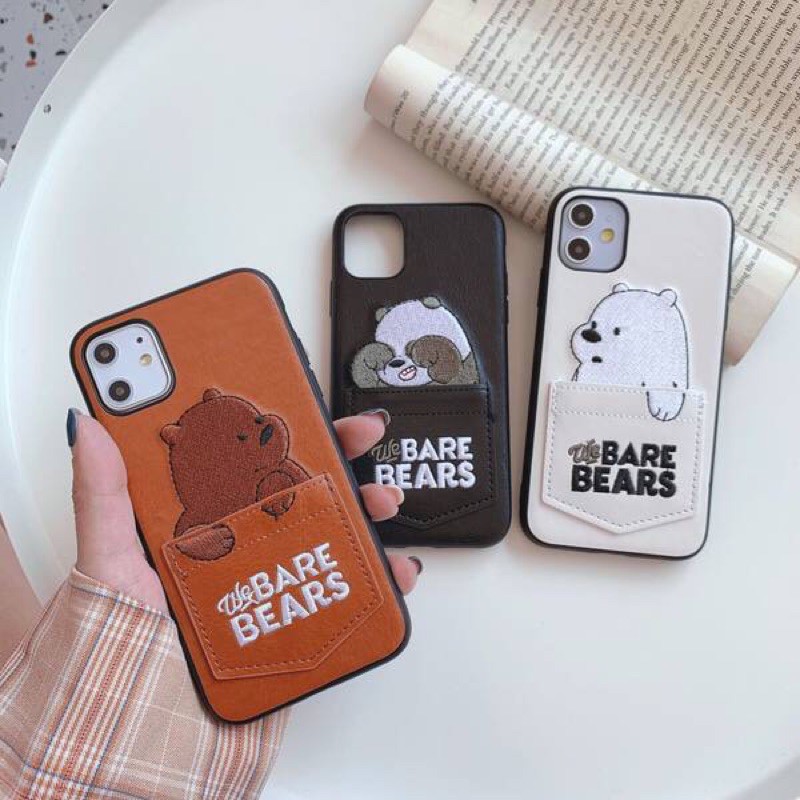 พร้อมส่งในไทย🐻เคสสำหรับ iPhone Case เคสไอโฟน กระเป๋าหมี กระเป๋าวีแบร์ we bare bears เคสใส่บัตร เคสเสียบบัตร i11Pro,13