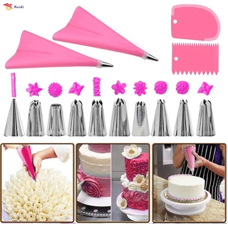 20 Pcs Cake Baking Decorating Kit Set Piping Tips Pastries Icing Bag Nozzles Tool Kitchen