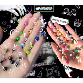 จิวสะดือสีสันสดใส Candy/ Gothic bellyrings